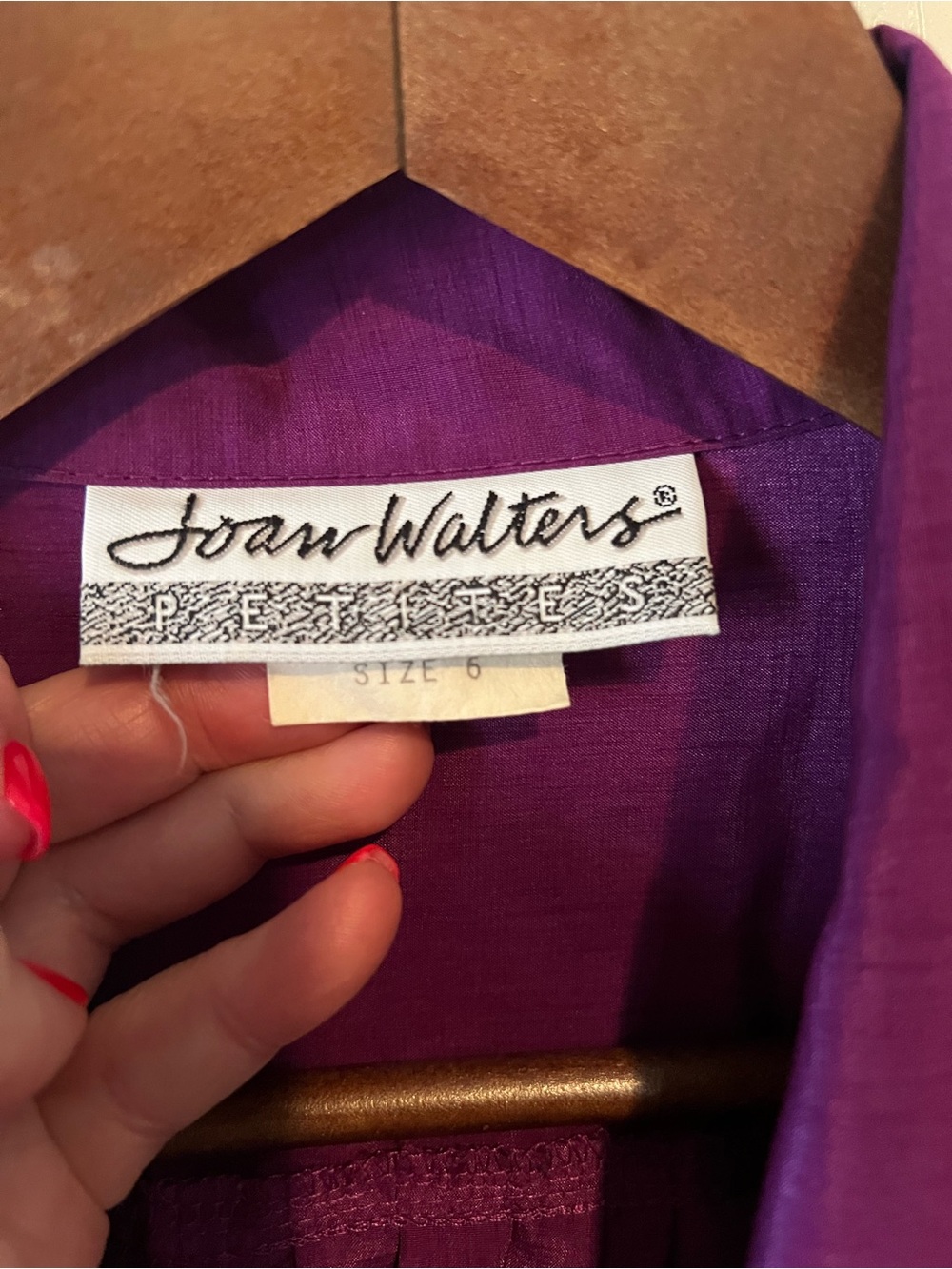 Vintage 1980's Joan Walters Purple Lightweight Power Jumpsuit Romper USA Sz 6 - Picture 5 of 7